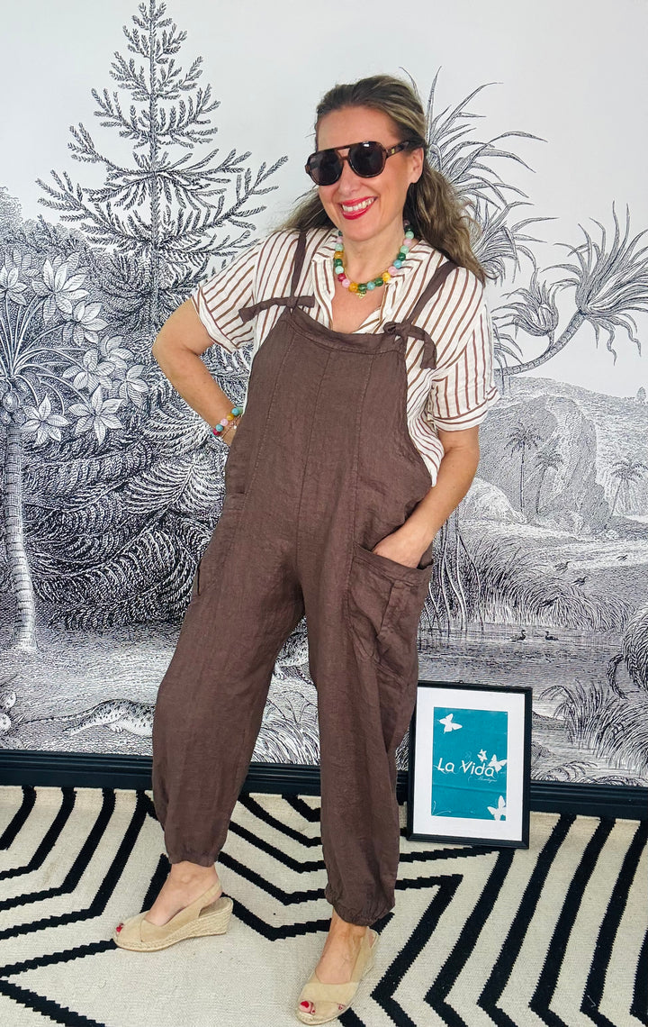 Tuscany Linen Harem Dungarees