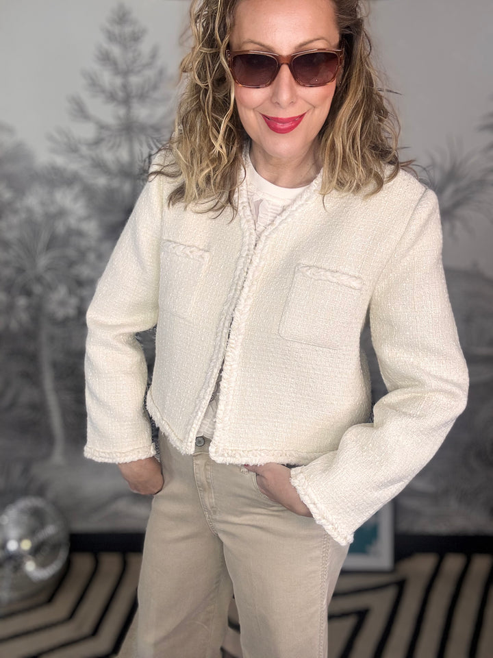 Lisa Tweed Jacket In Ecru