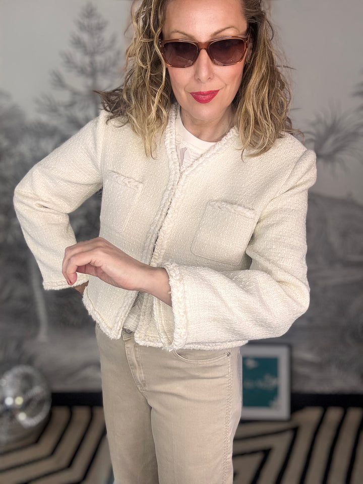 Lisa Tweed Jacket In Ecru