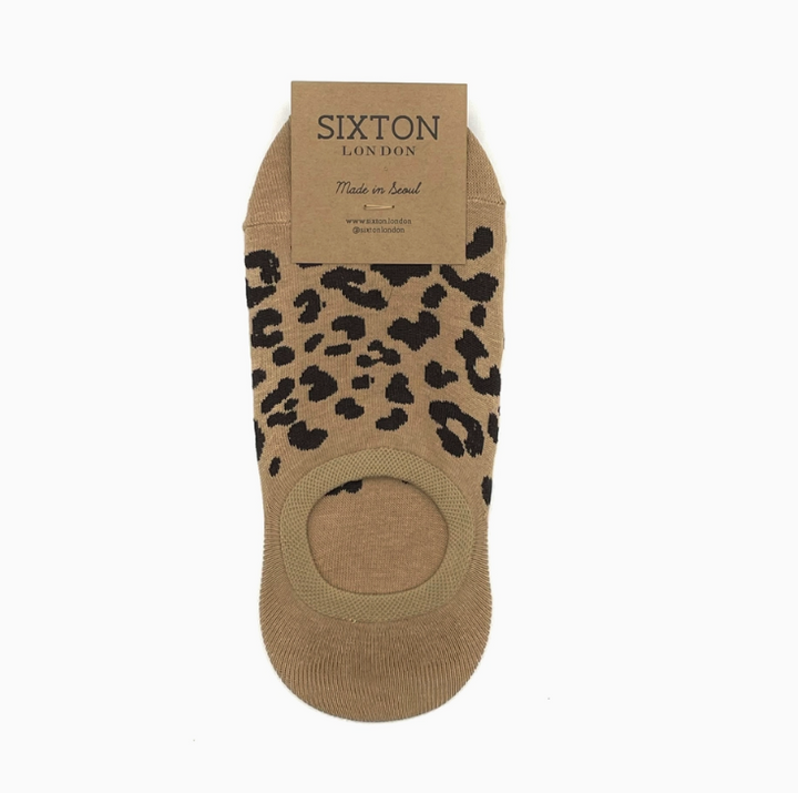 Leopard Print Trainer Socks