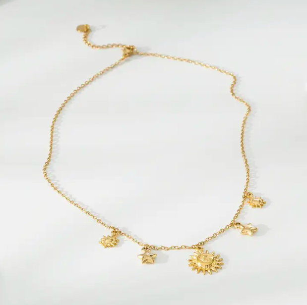 Sun &amp; Star Necklace