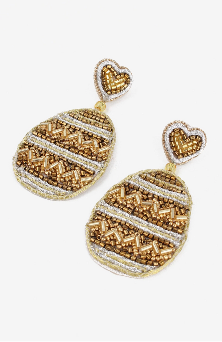 Gold Easter Egg Earrings