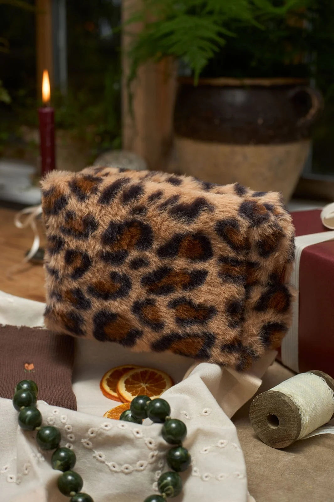 Dynia Faux Fur Leo Make Up Bag