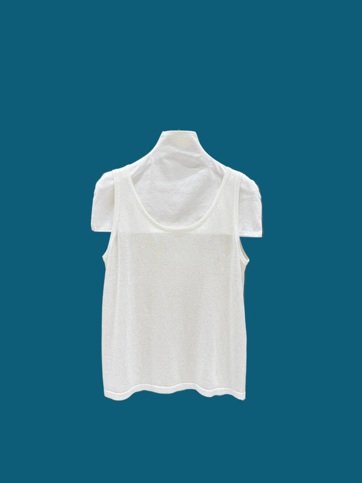 Thaïs Linen Tank Top  in Ecru