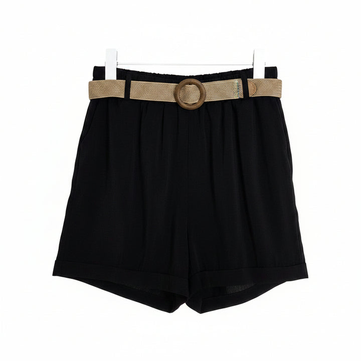 Zanzibar Classic rayon mix shorts with pockets and elasticated natural style belt