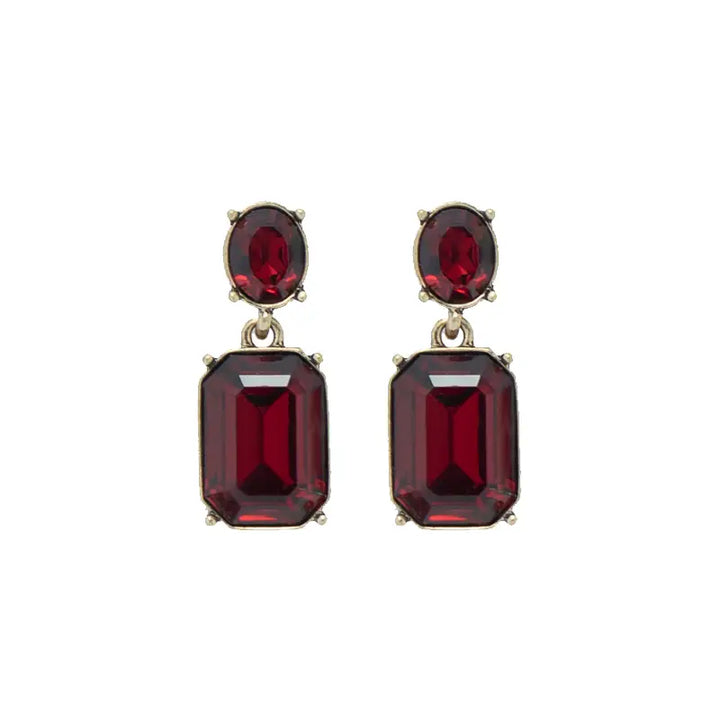 Best Selling Oval Twin Gem Earrings