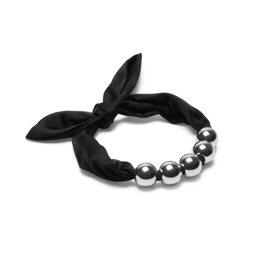 Herne Satin &amp; Ball Tie Necklace