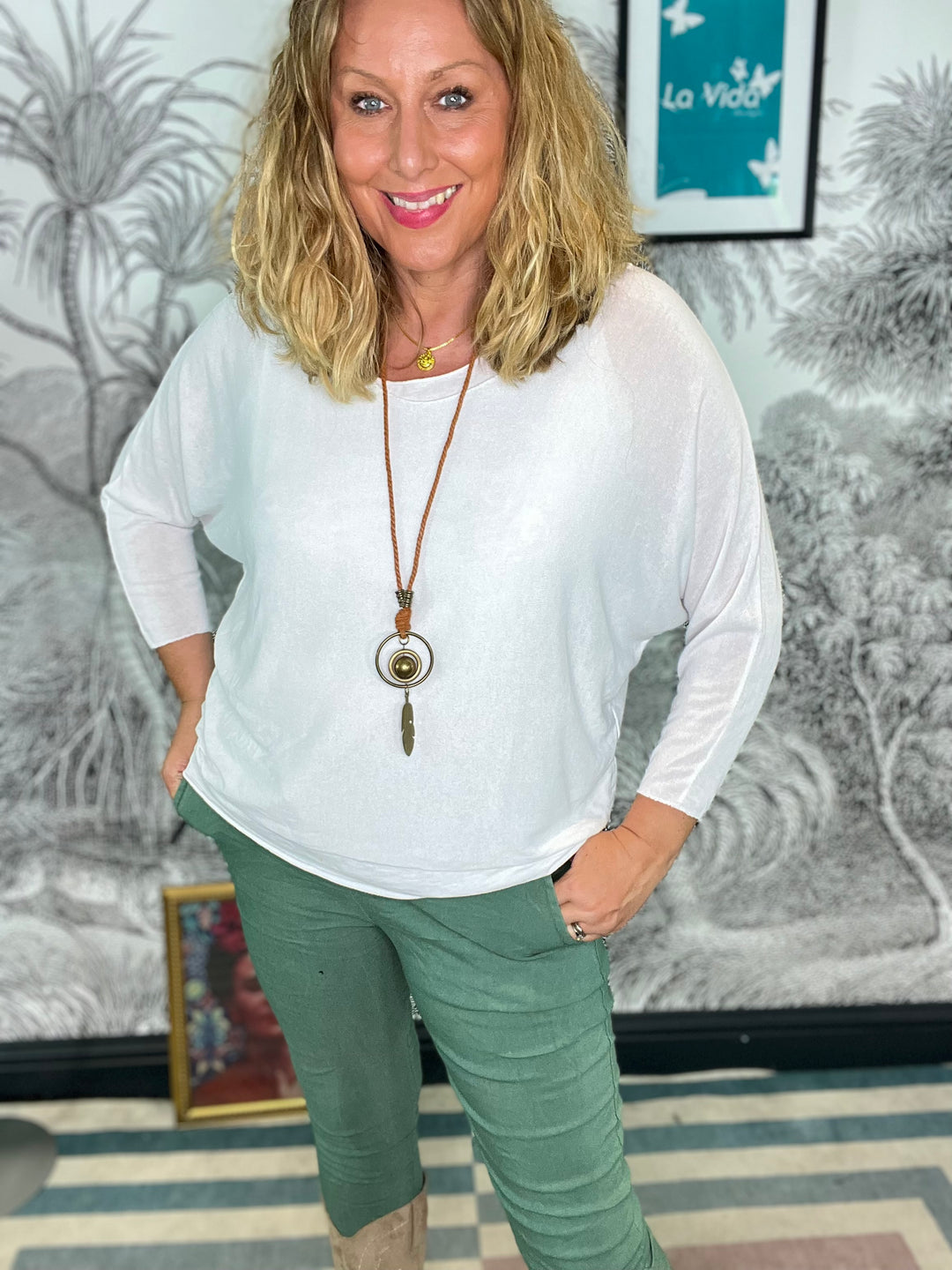 Lucy Summer Double Layer Top with Necklace