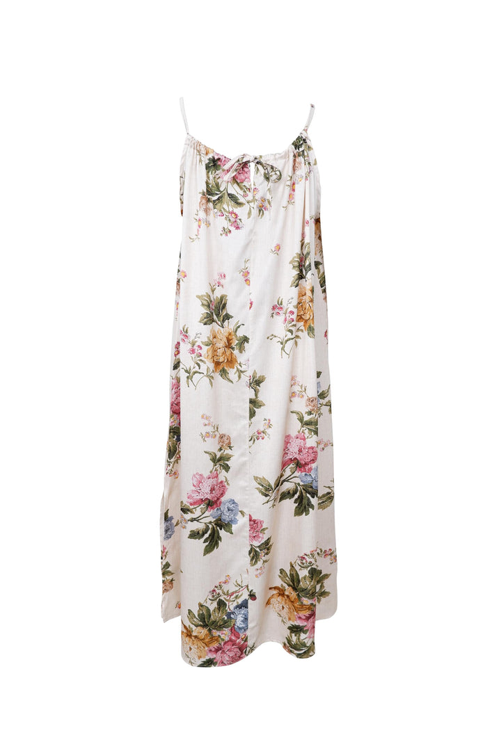 Zalina strap dress in Floral Cream Print