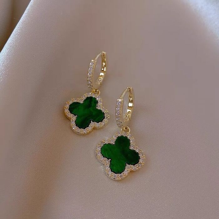 Four Petal Sparkle Edged Earrings