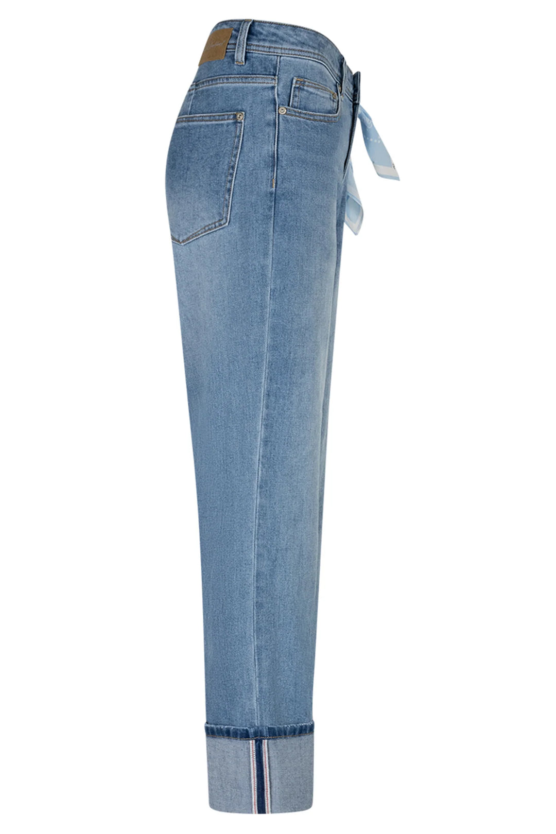 Kim Stone Used Blue High Hem Jeans &amp; Scarf