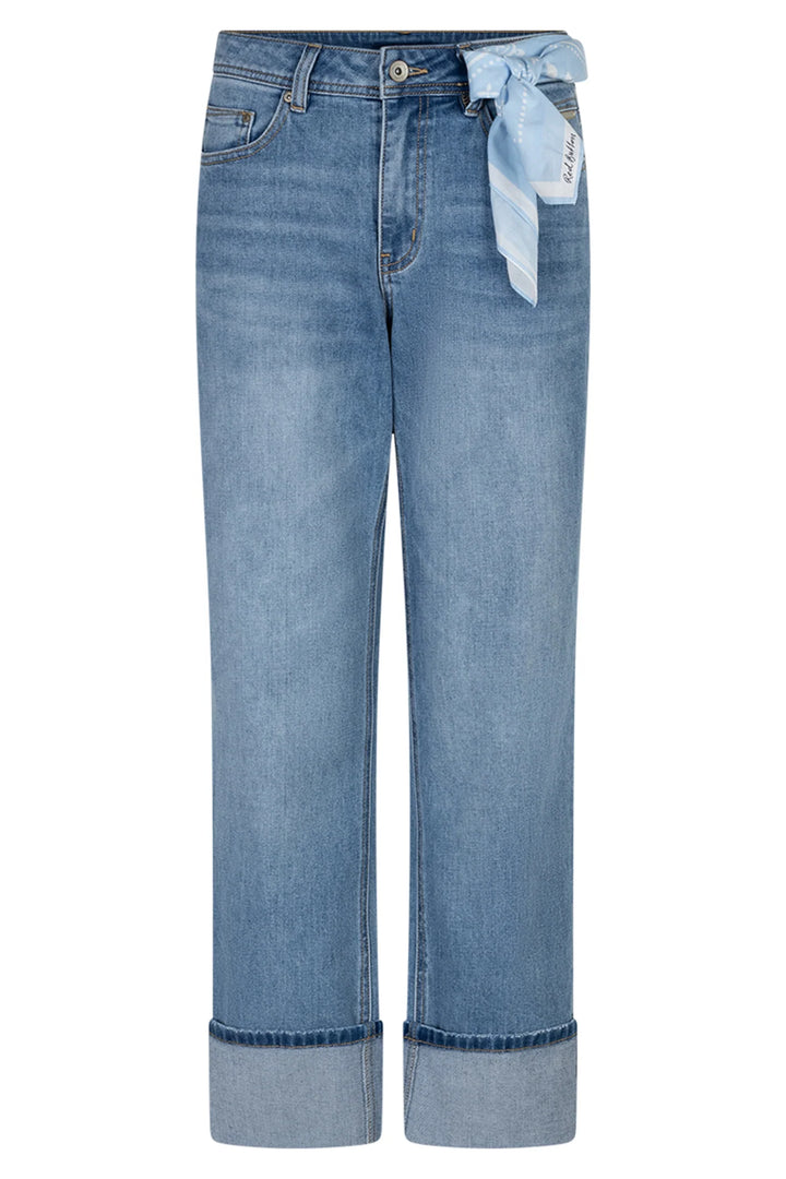 Kim Stone Used Blue High Hem Jeans &amp; Scarf