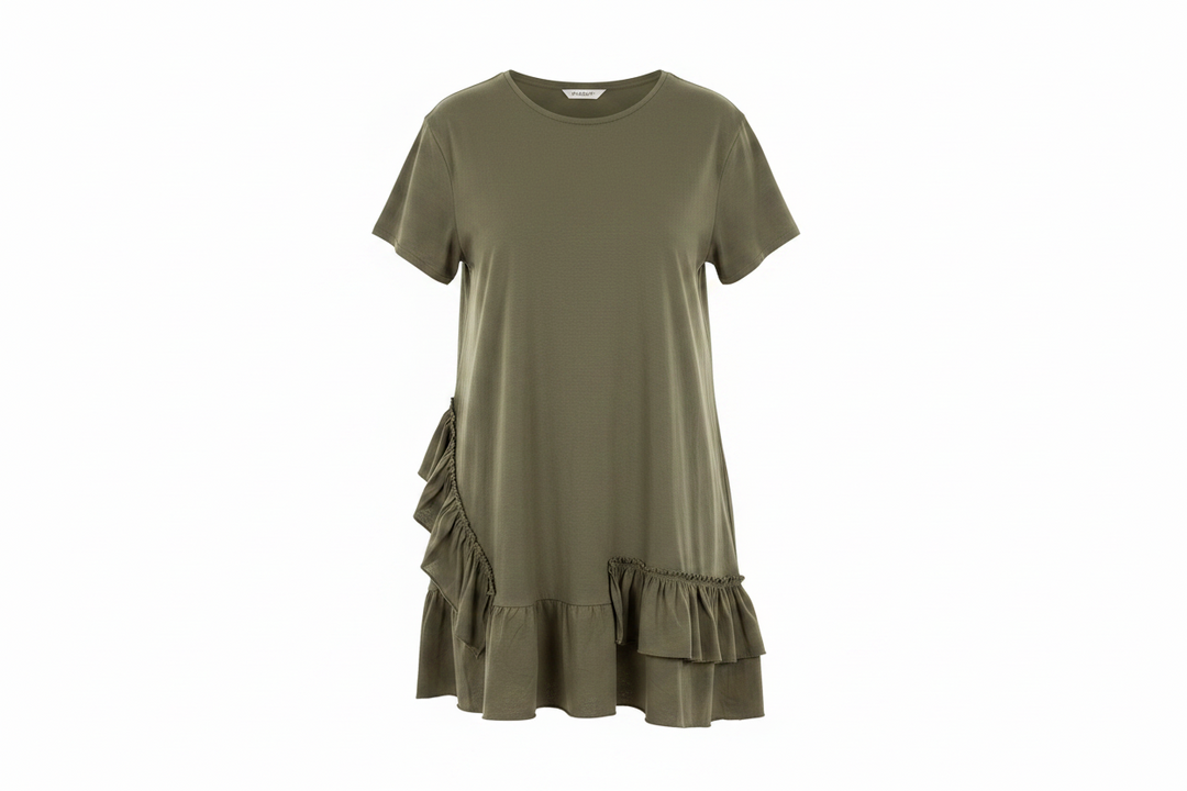 Kami Cotton Ruffle Hem Mini Dress