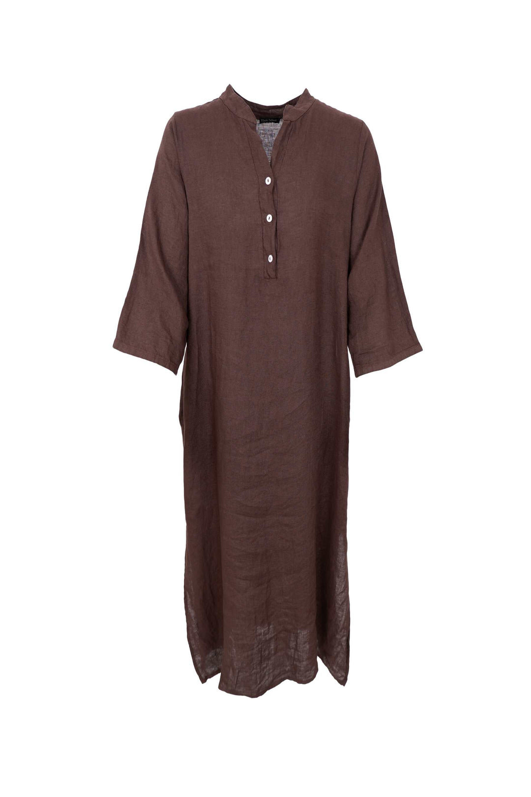 Melina Linen shirt dress in Chocolate